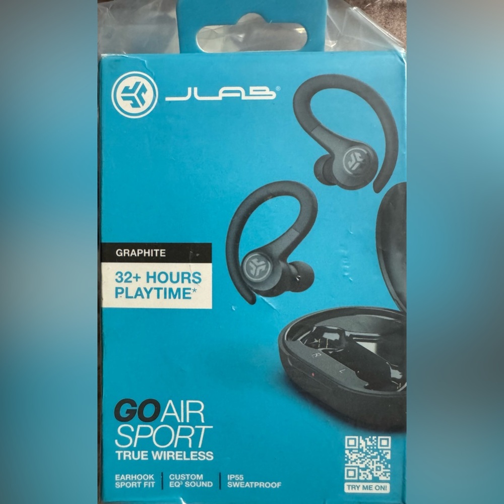 JLab Go Air Sport True Wireless Bluetooth Earbuds- Black